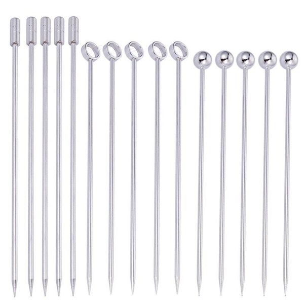 

drinking straws stainless steel cocktail picks martini set (pack of 15)
