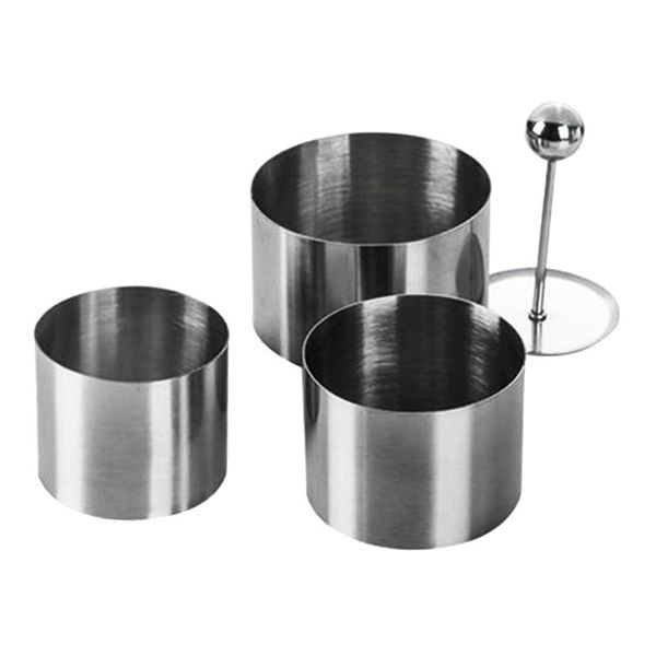 

dishes & plates 4pcs stainless steel round cold dish mold with push plate kitchen el tool salad fried rice forming