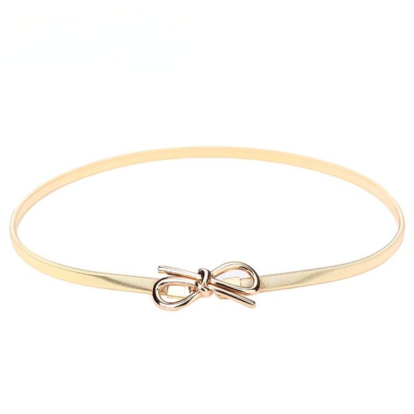 

classic luxury thin belts for women golden bowknot buckle female belt belt wedding dress designer famous brand, Black;brown