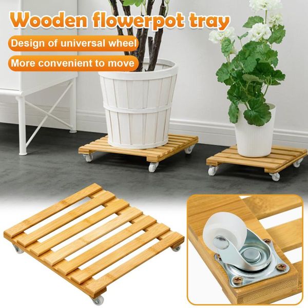 

planters & pots wholesale plant pot base roller moving tray with wheel torus holder wood square caddy stand