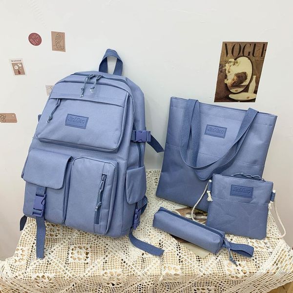 

school bags large capacity bookbags lapoxford bag 4-piece set backpack teen student girl 2021 big waterproof travel