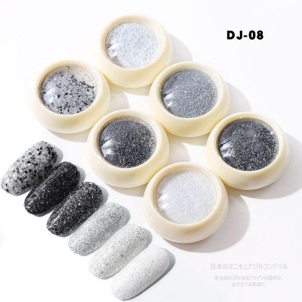 

nail glitter 6 pcs sequins powder art dust for uv gel acrylic manicure tips diy decoration tslm1, Silver;gold