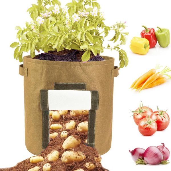 

planters & pots 3 sizes gallon fabric grow bags breathable planter root pouch container plant smart with handles garden supplies