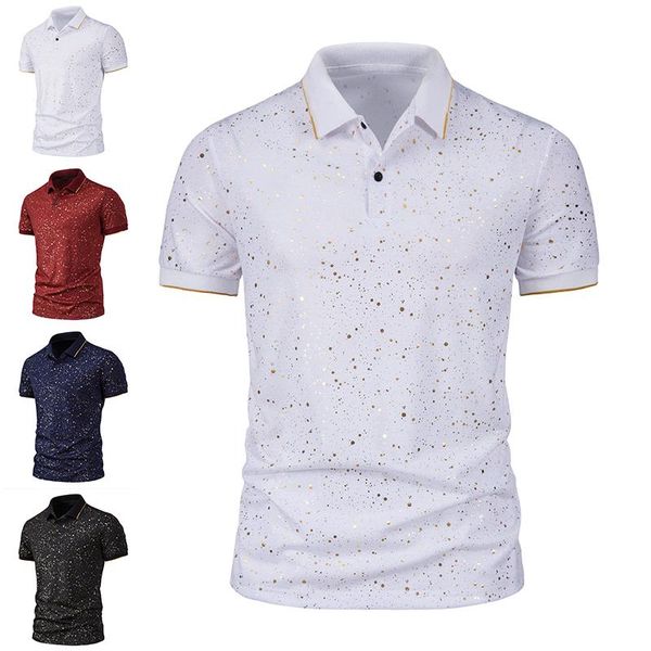 

men's polos male short sleeve tee mens summer casual daily business lapel t-shirt men fashion, White;black