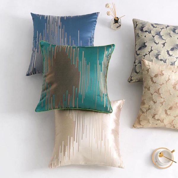 

cushion/decorative pillow 50x30/45x45cm beige/green/blue striped pattern cushion cover sofa jacquard pillowcase lumbar backrest