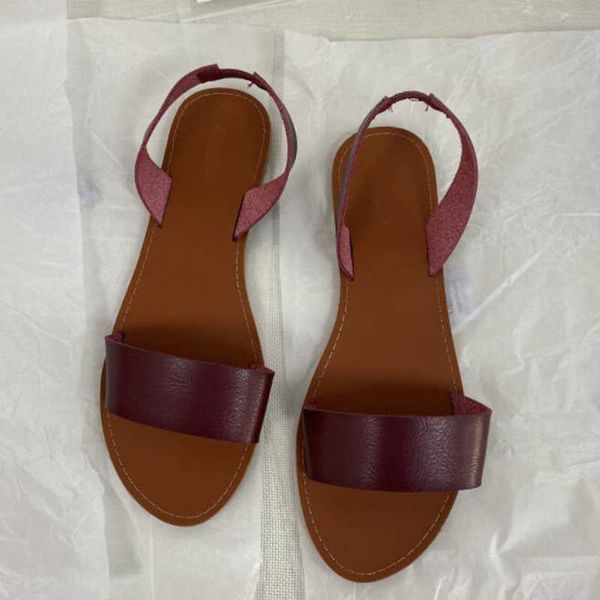 

women summer shoes back strap genuine leather large size cover feet flat heel solid female sandals sandalias mujer y0721, Black