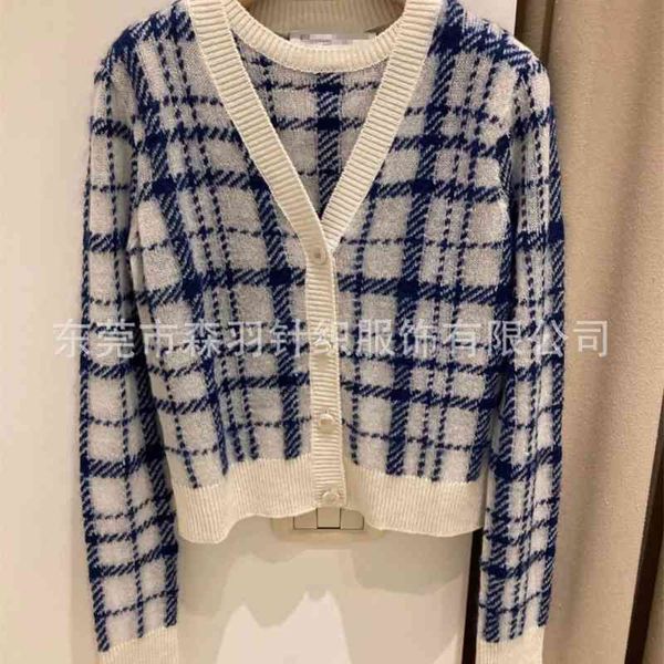 

women's clothing 21 early autumn zhang ruonan same style college phoenix v-neck sweater cardigan, White;black