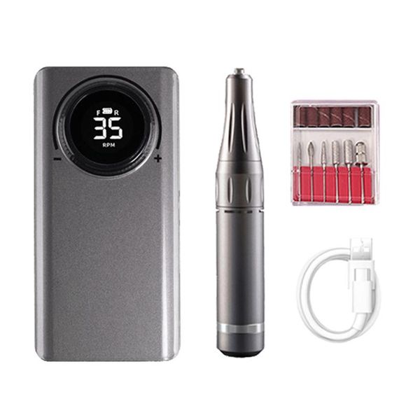 

nail drill & accessories 35000rpm professional electric machine for manicure rechargeable polisher with lcd display apparatus