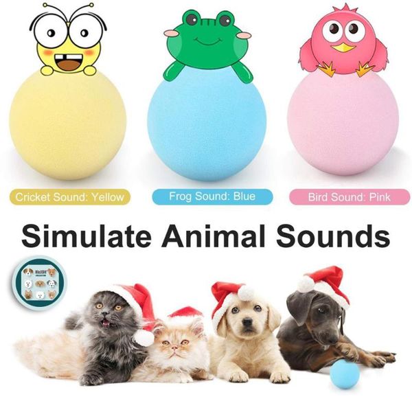 

cat toys h&joy simulation animal sounds interactive catnip training toy ball pet squeaky for kitten novelty