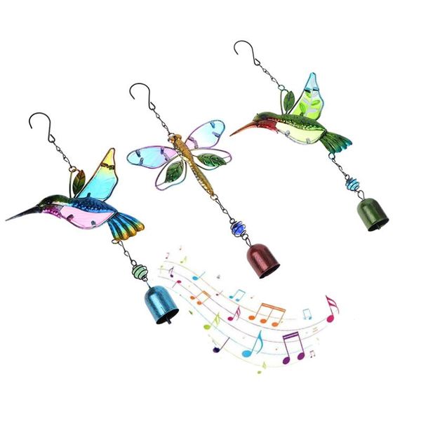 

decorative objects & figurines handmade bird dragonfly wind chime for wall window door bell hanging ornaments vintage home campanula decorat
