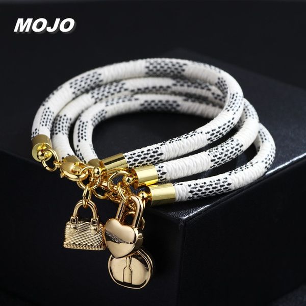 

luxury woman gift 18k gold plated heart mini bag round charm black/brown/white leather bracelet, Golden;silver