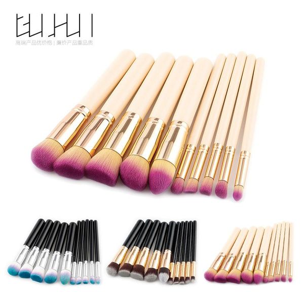 

makeup brushes 10pcs set cosmetic tools for powder foundation blending eyebrow brush facial make up kit