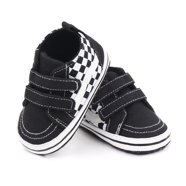 

first walkers born baby shoes canvas boys for girls sneakers bebes pure cotton grid casual non-slip toddler crib