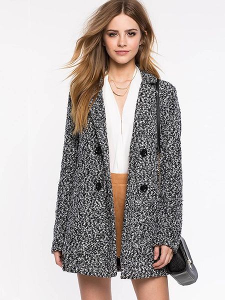 

women's wool & blends woolen overcoats casual office lady preppy loose solid gray plus size 3xl elegant female fashion spring coats 20, Black