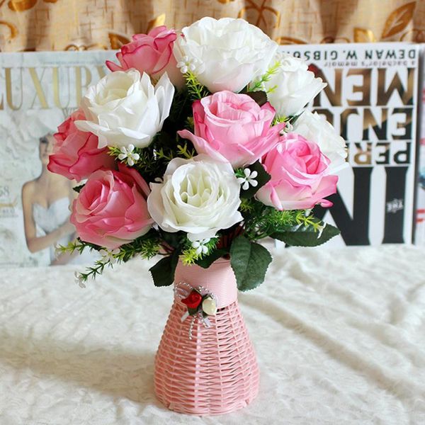 

decorative flowers & wreaths 7 heads rose flower artificial vivid bouquets wedding holding festival party home office diy decor fake gift