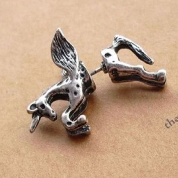 

jewelry design unicorn horse puncture earrings