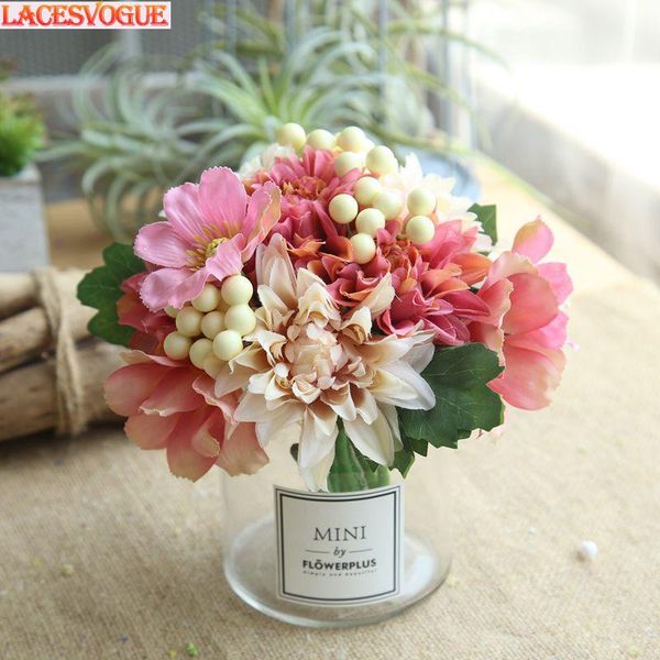 

dahlia berry bunch artificial flower home decor wedding holding road wall decorative flowers & wreaths