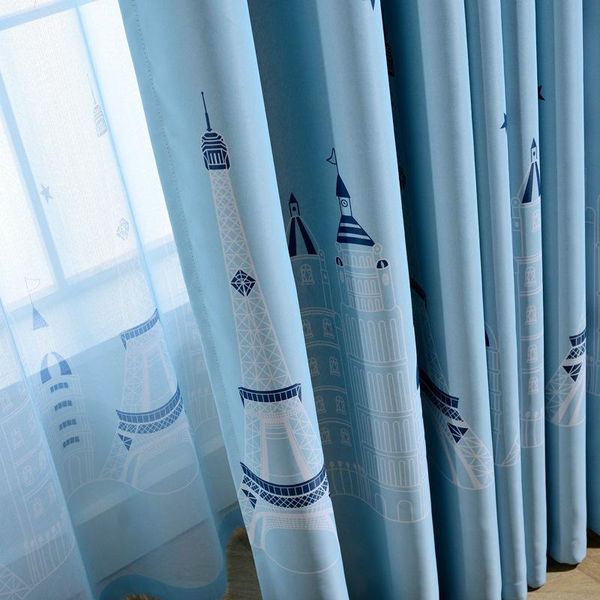 

curtain & drapes cartoon children nordic style blackout cloth simple finished product explosion curtains for living room bedroom