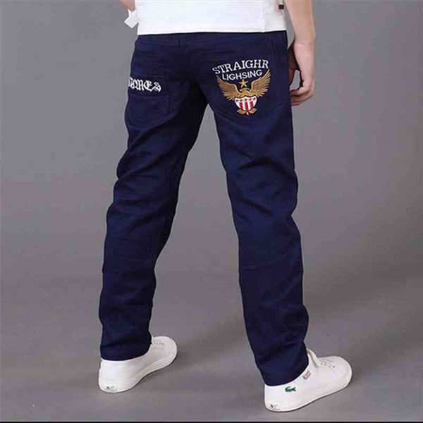 

autumn sweatpants letters boys pants trousers kid casual mid elastic waist pencil school jean for a 4 16t children clothing, Blue