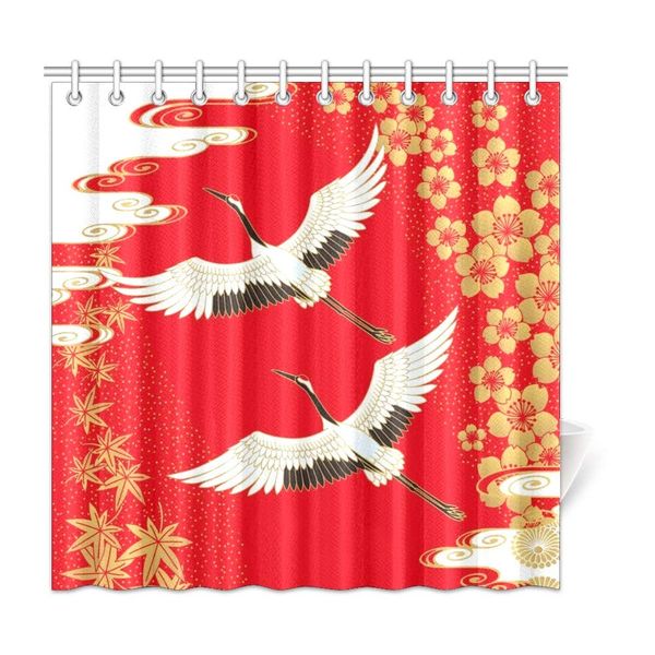 

cuxweot white crane home bath decor polyester fabric shower curtain bathroom sets 72 x 72 inches