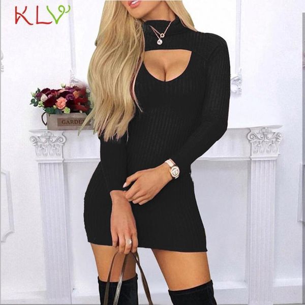 

bodycon dress women turtleneck solid mini long sleeve dresses designer plus size spring winter clothes vestidos 19dec casual, Black;gray