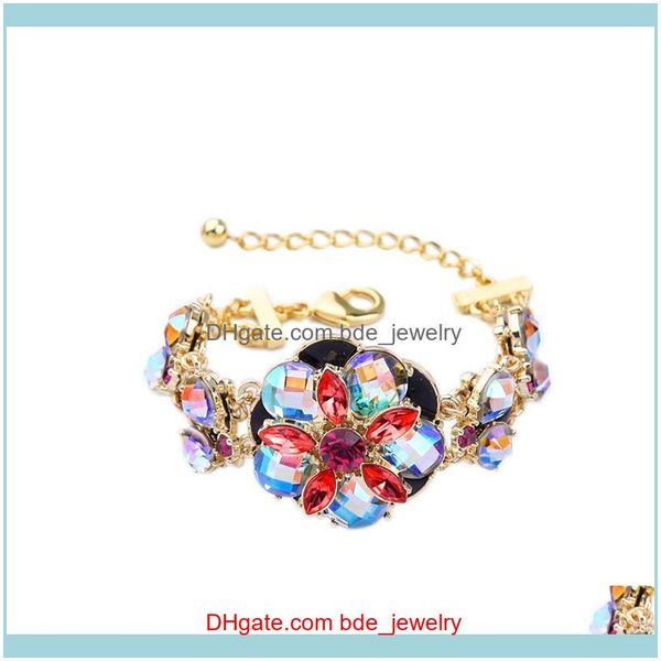 Charme JewelryCharm Braceletes Marca Encantadora Pulseira Handmade Epoxy Resina Colorido Luxo Brilhante Cadeia Dupla Chegada Chegada entrega 2021 GCH