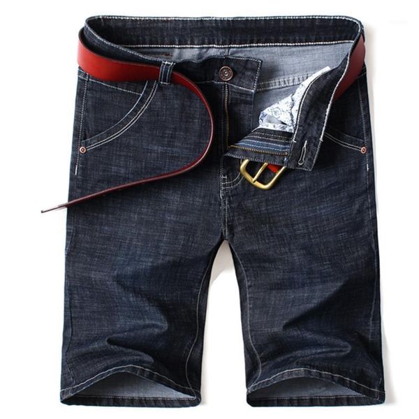 

men's jeans 2021 summer brand denim shorts business casual loose straight-leg stretch thin male high-quality five-quarter pants, Blue