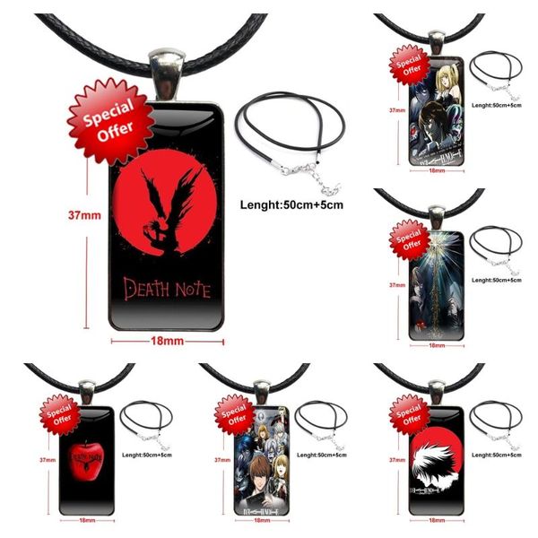 

pendant necklaces death note glass cabochon necklace rectangle fashion websites for women children, Silver