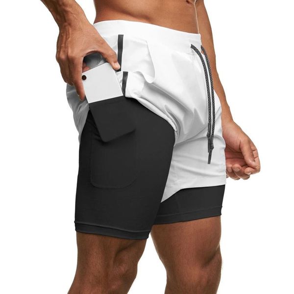 

men's fitness basketball shorts, double layer lightweight running leggings with pockets for youth boys men fashion 2021 gym clothing, White;black