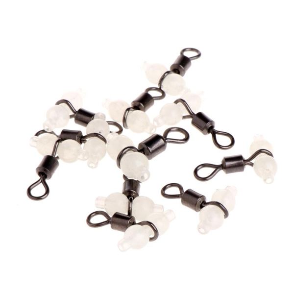 

10pcs 3 way luminous fishing rolling swivels connector sea tackle hook hooks