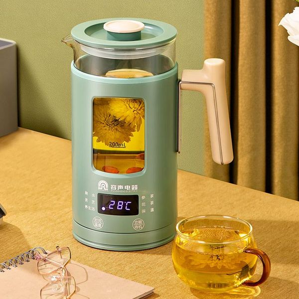 

electric kettles 600ml kettle mini health preserving pot household glass teapot travel multifunction tea dessert cooking machine