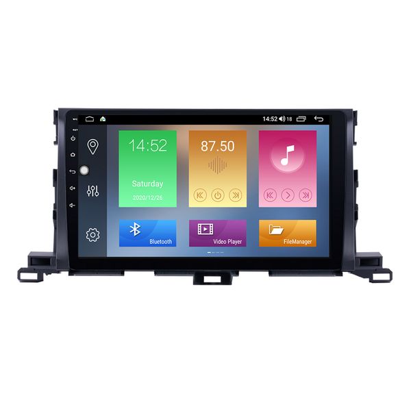 

touchscreen gps car dvd radio player for toyota highlander-2015 with wifi usb support dvr rearview camera 10.1 inch android