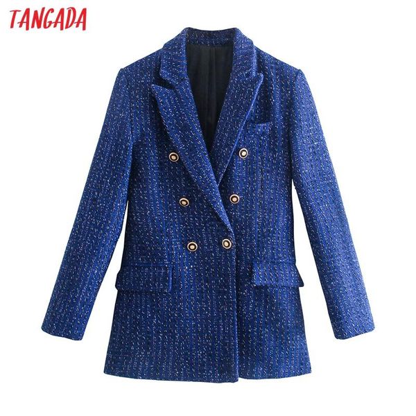 

women's suits & blazers tangada women winter tweed blazer female long sleeve elegant jacket ladies work wear formal 8y88, White;black