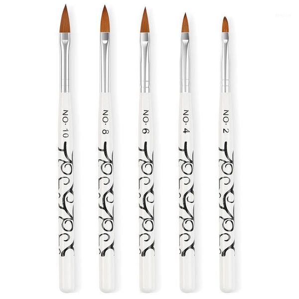 

1pcs nail brush for extend nails carved uv gel builder painting dotting pen carving tips manicure salon tools1, Yellow