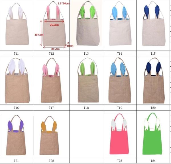 

kids easter decoration supplies jute cotton gift bag burlap material ear bags gifts packing 50pcs wrap