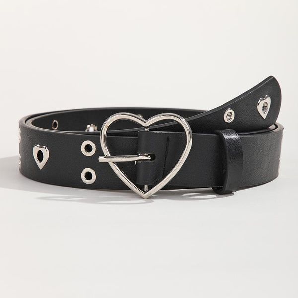 

belts european and american style fashion sweet love punk double row air eye belt with jeans, Black;brown