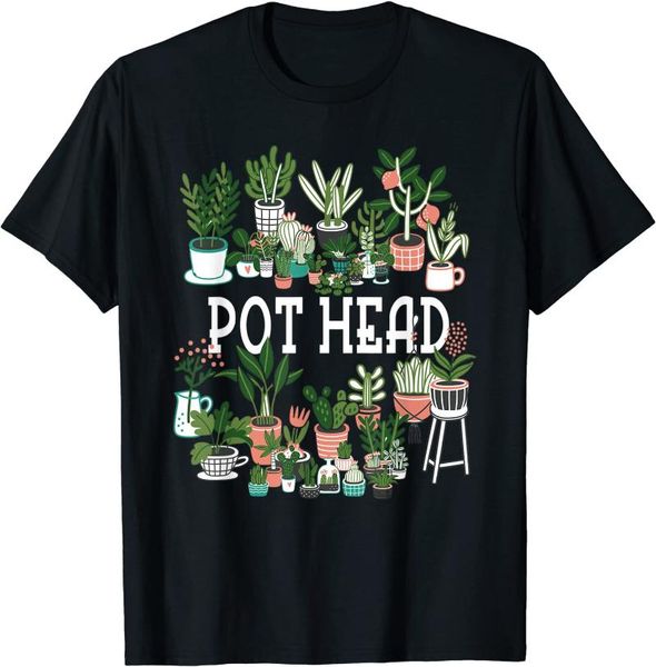 

men's t-shirts plant lover and gardener: pot head succulent t-shirt, White;black