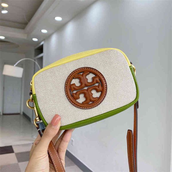 

tb new perry double pull contrast camera canvas spell cowhide single shoulder messenger women's bag