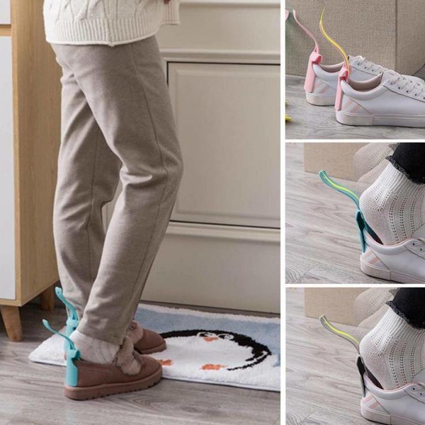 

clothing & wardrobe storage 2pcs lazy shoe helper shoes wear plastic horn spoon easy on and off for slip aid tool acessories