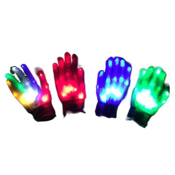 Party Weihnachtsgeschenk LED Bunte Glühende Handschuhe Neuheit Handknochen Bühne Magie Finger Show Fluoreszierende Tanz Flashing Handschuh