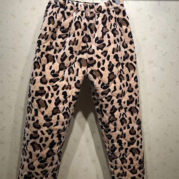 

women's pants & capris coral fleece warm pajamas autumn winter plus velvet thick size baggy trousers comfortable casual sweatpants, Black;white