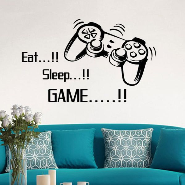 

wall stickers eat sleep game sticker boys bedroom letter wallpaper diy decorative for kids rooms decor decals home decoration