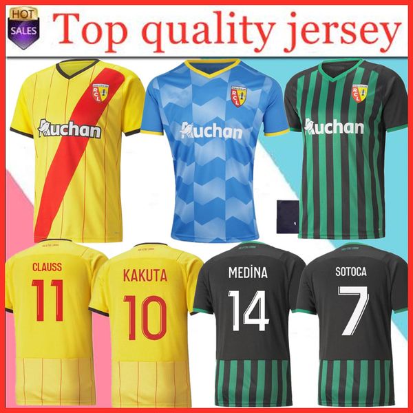 

rc fofana lens soccer jerseys 2021 22 third ganago sotoca kakuta maillots de foot clauss medina banza doucoure farinez home away football sh, Black;yellow