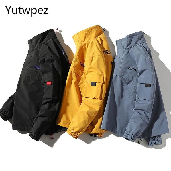 

men's jackets yutwpez brand spring youth fashion jacket male comfortable stitching tooling style men, Black;brown