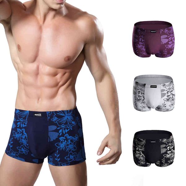 

men's bamboo fiber underwear modal four corners pants comfortable buttocks underpants male short boxers, Black;white