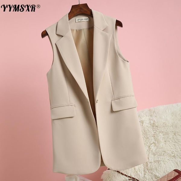 

women's suits & blazers large size fashion suit vest female 2021 spring and autumn simple one button ladies blazer high quality, White;black