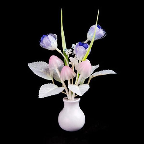 

flowers mushroom bedroom decor light sensation led night bed lamp 669 party decoration