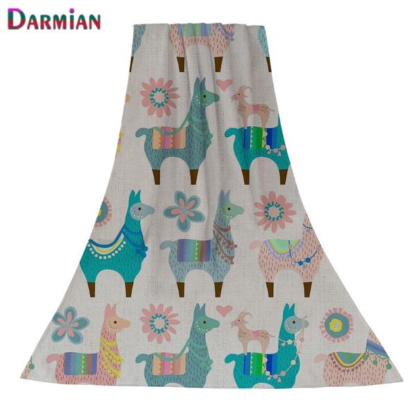

kawaii alpaca floral pattern beach towels child summer bath/shower towel home textile microfiber soft face hand