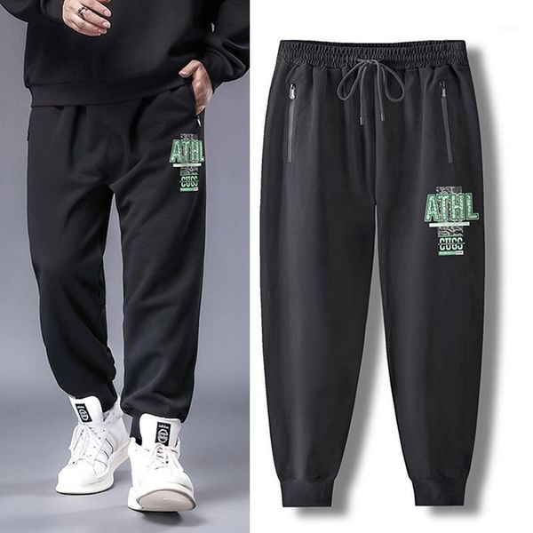 

men's pants extra-large size casual summer short fat big thick legs street fashion stretch beam leg sweatpants, Black