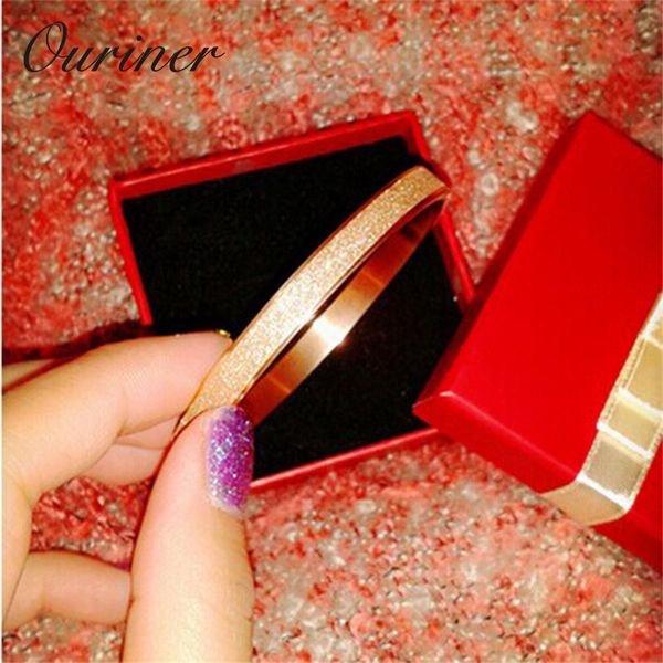 

fashion jewelry luxury love gold bracelets & bangles grind arenaceous frosted bracelets for women men couple cool jewelry k061-1, Black